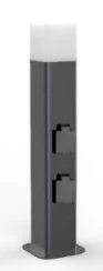 MAKER LED VANJSKA STUBNA LAMPA 600MM SA 2 UTIČNICE CRNA MAK26-459